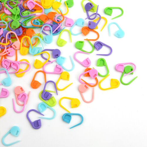 50-500pcs Mix Color Plastic Resin Small Clip Locking Stitch