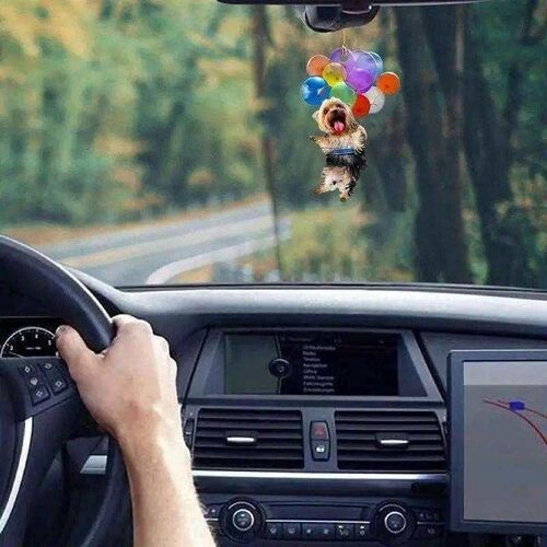 2D Car Colorful Puppy Balloon Pendant Hanging Ornament Auto