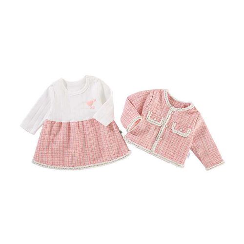 Girls Dress Autumn New Womens Baby Dress Set Plaid Skirt T