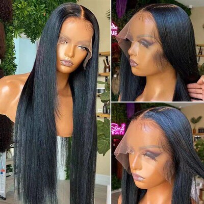 250 Density 30 40 Inch Bone Straight 13x6 HD Transparent Lac