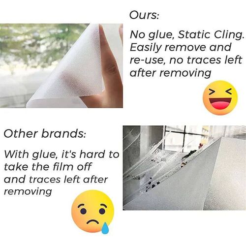 75CM Anti Look Window Privacy Film Non Adhesive Static Cling