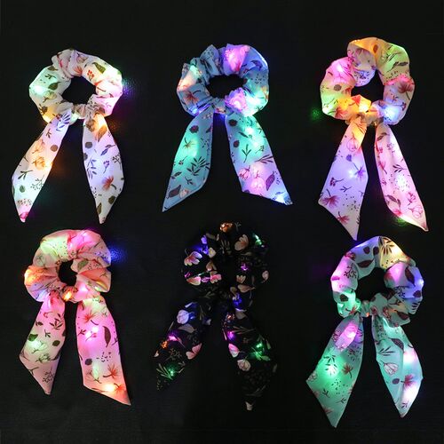 Hair Scrunchies Led Flash Hair Rope Light Modes Scrunchies S