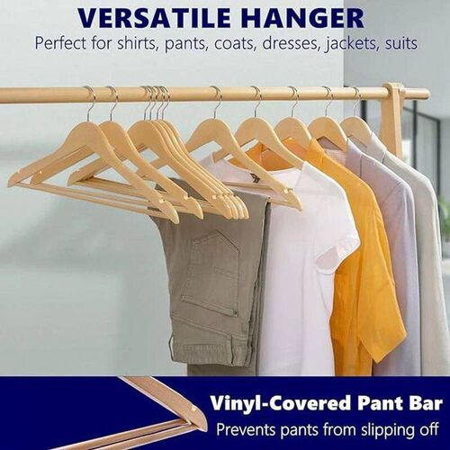 5PCS Wooden Hangers Non-marking Sun Racks Wooden Suit Clothe