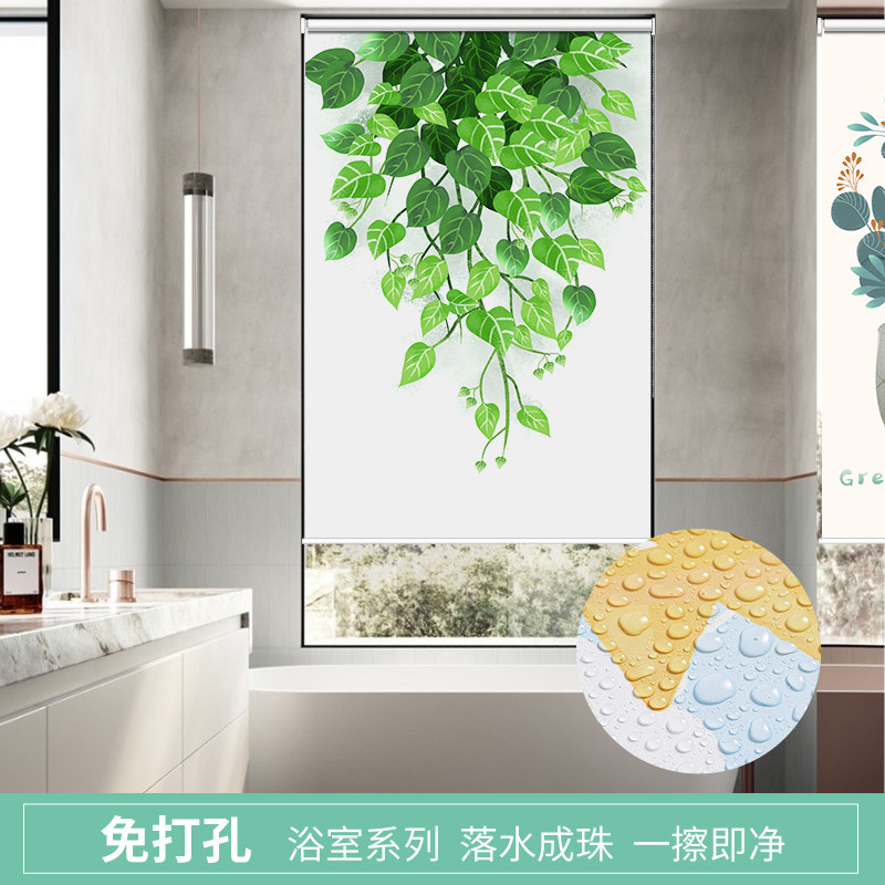 卫生间窗帘免打孔安装浴室厕所防水遮光窗户遮挡帘升降卷帘防走光,居家布艺,卷帘,淘宝优惠券,粉丝福利购,淘宝优惠卷
