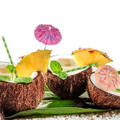 50 Pcs Disposable Umbrellas, Fruit Skewers, Cocktails,