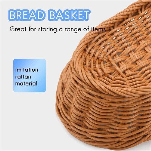 ABWP-Oval Wicker Woven Bread Basket, 10.2Inch Storage