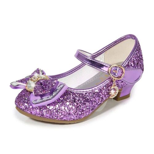 Princess Kids Leather Shoes for Girls Flower Casual Glitter