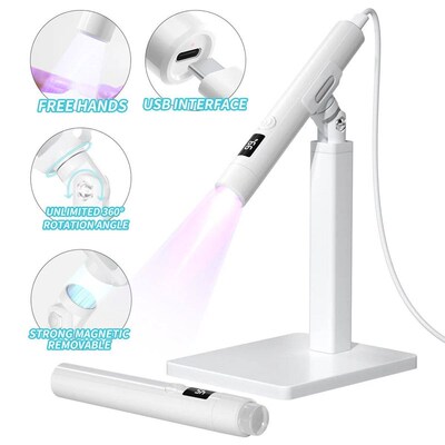Handheld light therapy lamp nail art word lamp stand 360 deg