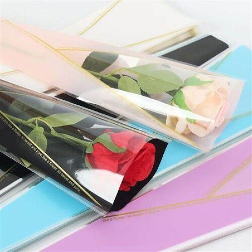 50pcs Cone Shape Flower Wrapping Bag Quality Plastic Single