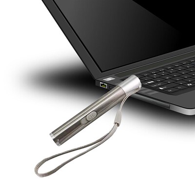 3 in 1 Mini USB Rechargeable Red Laser Pointer UV Flashlight