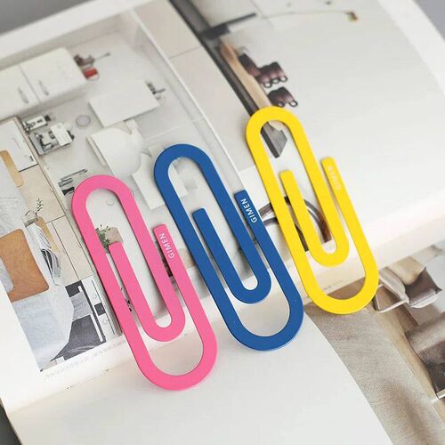 2 Pcs/pack Cute Colorful Small Large Metal Paper Clip Bookma