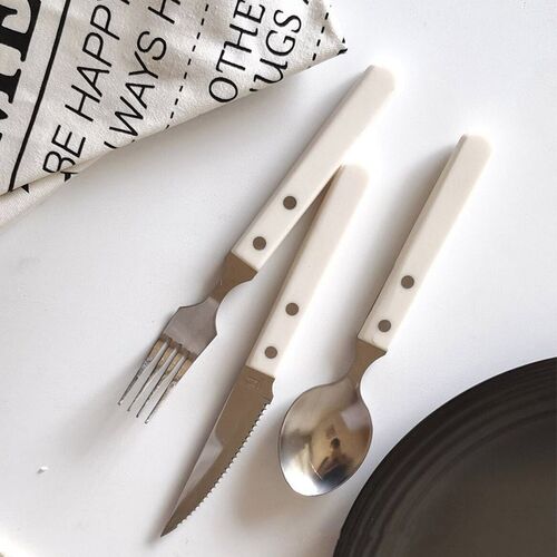 3Pcs Tableware Set Stainless Steel Dinnerware Spoon Knife Fo