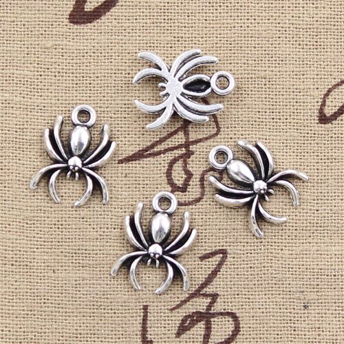30pcs Charms Spider Halloween 17x14mm Antique Bronze Silver