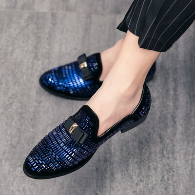 2023 Men Evening formal Dress Rhinestone Shoes Loafers Casua