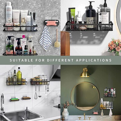 Bathroom Shelf Punch-free Shampoo Shower Storage Holder Wall