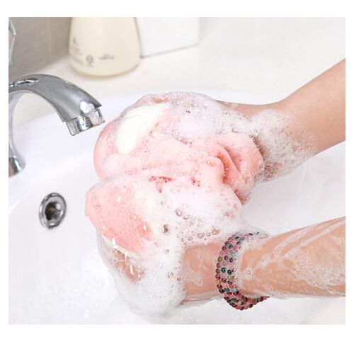 Large colored pumpkin bath ball Long strip bath flower bath