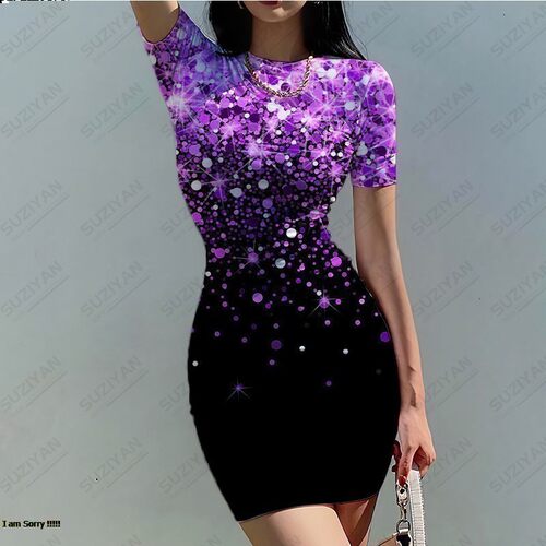Summer New Fashion Tight Dress Womens Fashion D Printing