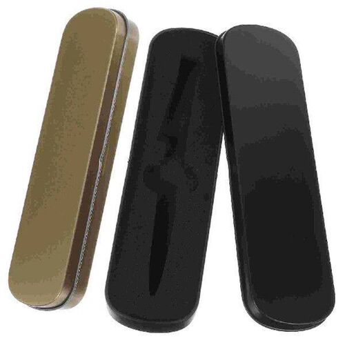 2 Pcs Clear Metal Pencil Case Pouch Black Boxes Gift Empty