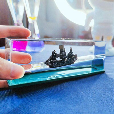 TITANIC主题流体漂流瓶装饰品 太空邮轮系列沙漏风格居家创意摆饰