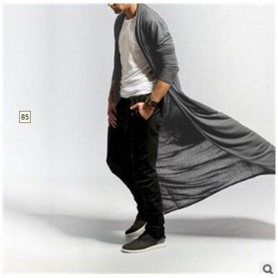 Thin Mens Mature Long Slim Long Windbreaker Casual Fashion