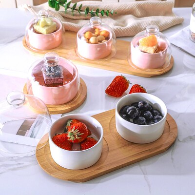 Commercial Large Dessert Bowl Ceramic Platter Household Glas