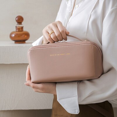 Large-Capacity Makeup Bag Leather Cosmetic Bag Women Multifu