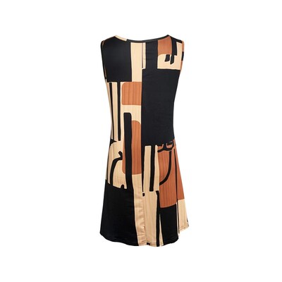 Spring&Summer Women Geometric Pattern Sleevele Dre For Summ
