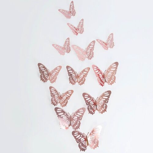12Pcs 3D Hollow Butterfly Wall er DIY Art Kids Room Home Wal