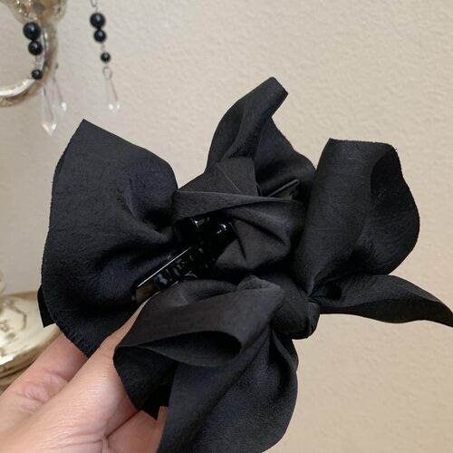 White Deer Black Bow Hairpin Back Head Large Grab Clip Women