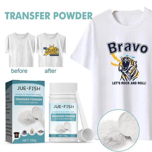 Jue-Fish Transfer Hot Melt Powder, Water-Washable Printing P