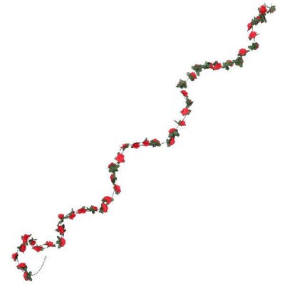 Simulated Rose Rattan Vine Garland Artificial Plant