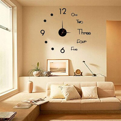 3D Wall Clock Luminous Frameless Wall Clocks DIY Digital Clo