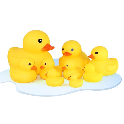 10pcs Baby Bath Toy Cute Little Yellow Duck with Squeeze Sou