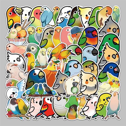 50 parrot cartoon suitcase sticker Waterproof graffiti stick