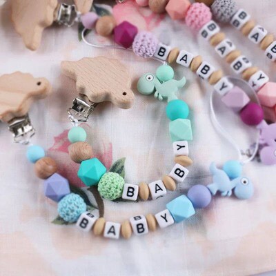 Baby Personalized Name Pacifier Clips Nipple Holder Cartoon