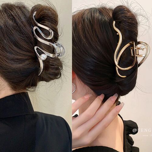 Fashion Geometric Metal Hair Claw Clips for Women Vintage Ha