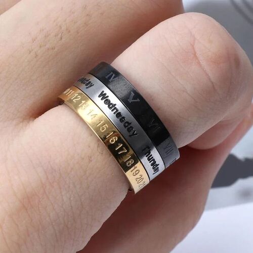 Titanium Steel Cool Punk Spinner Male Date Time Calendar Cre