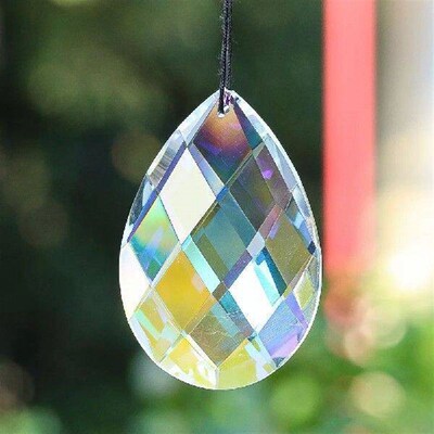 75mm AB Color Lattices Crystals Teardrop shape Prism Sun