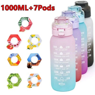 1000ML  Air Flavored Water Bottle with 7 PCS Flavor Pods Sce