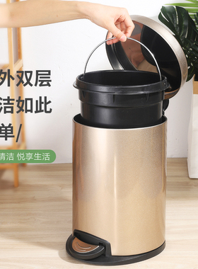 通用 3L5L8LL20L不锈钢脚踩垃圾桶 不锈钢果皮桶 翻盖垃圾桶