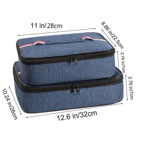 Portable Insulated Lunch Box Bag Large Capacity Flat Tote Ba