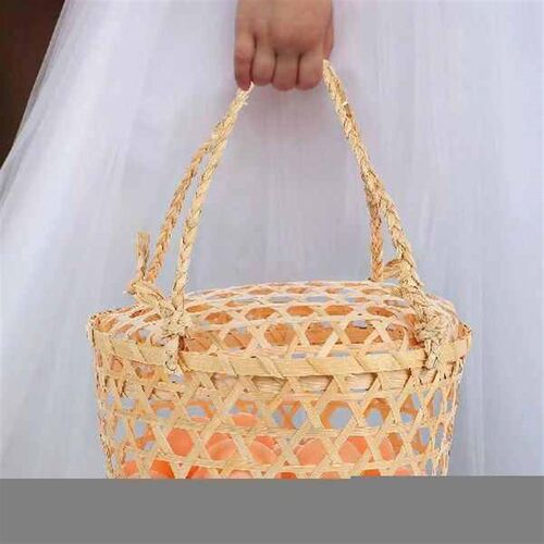 Wedding Gift Basket Hand Woven with Handle Outdoor Fruit