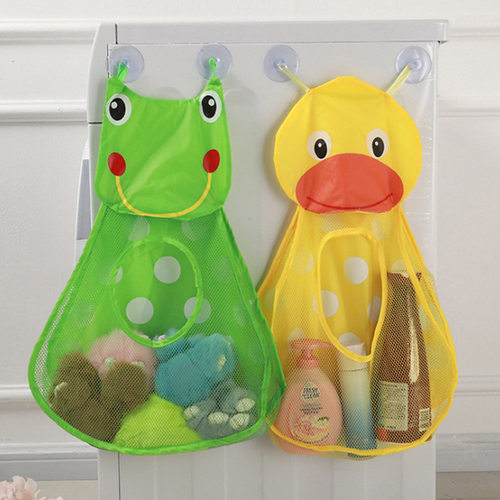 Baby Bath Toys Cute Duck Frog Mesh Net Toy Storage Bag Stron