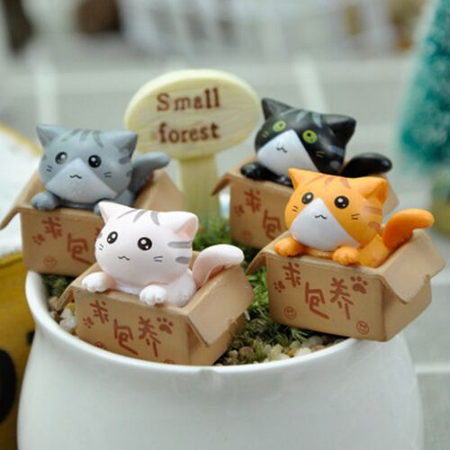 1PC Cute Mini Cat Ornament Garden kitten Ornament Gift For K