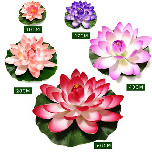 10/17/28/40/60cm Lotus Artificial Flower Floating Fake Lotus