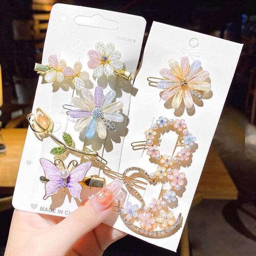 Bangs Clip Ins Fairy Hairpin Metal Side Clip Pearl Bow Hairp