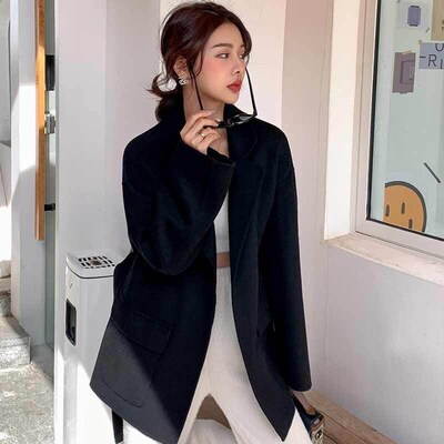 Handmade Double-sided Cashmere Coat M Autumn and Winter Lace