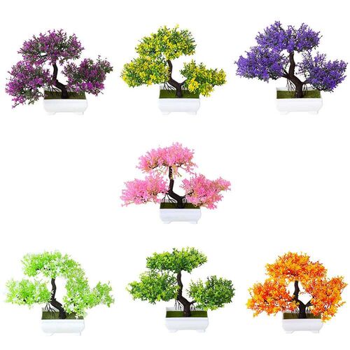Artificial Plastic Plants Bonsai Small Tree Pot Fake Plant P