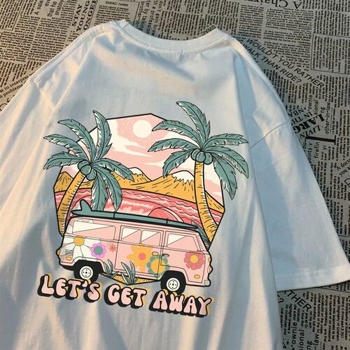 LetS Get Away Take The Bus Go On Vacation Printing Men