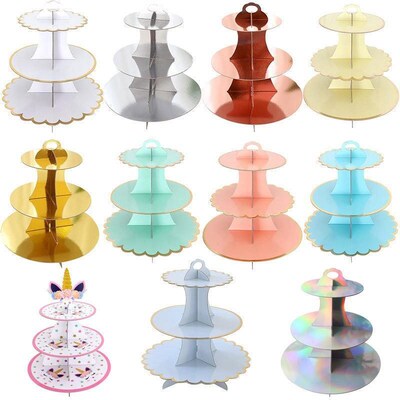 Three-Tiered Lace Paper Cake Stand Birthday Party Supplies